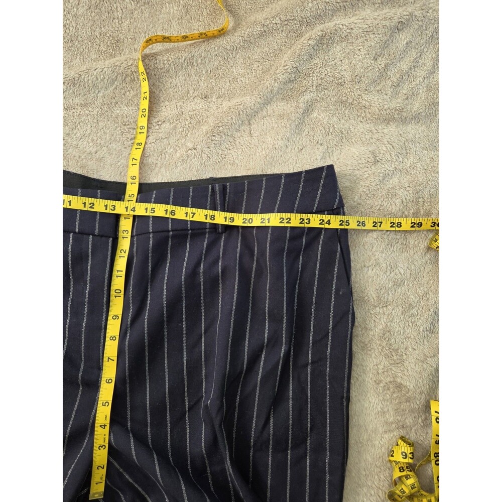 NWT Lane Bryant Womens Size 26 Wide Leg Trouser Navy Blue Pinstripe Collegiate - Picture 2 of 6